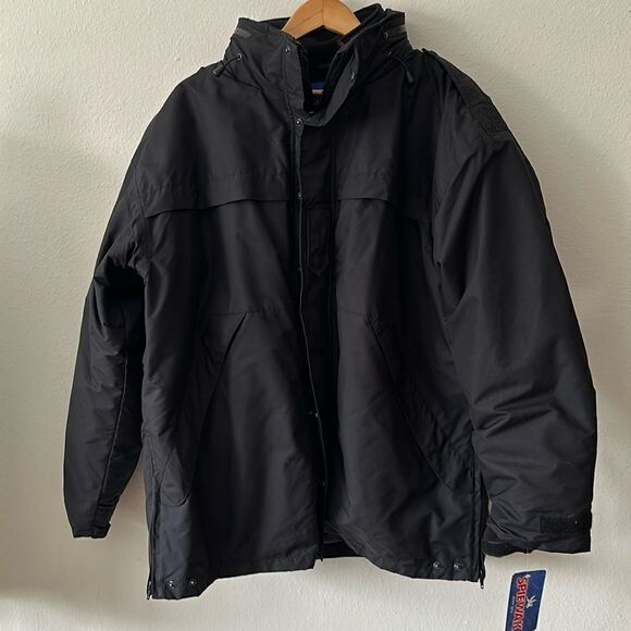 Spiewak & Sons parka jacket XL black style #S327 shell with liner zip away hood - Picture 1 of 11